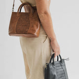 Woven Mini Tote // Noir Textured