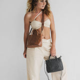 Woven Mini Tote // Noir Textured