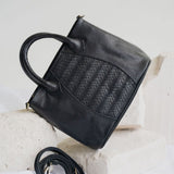 Woven Mini Tote // Noir Textured