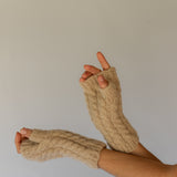 Fingerless Gloves // Almond