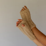 Fingerless Gloves // Almond