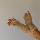 Fingerless Gloves // Almond
