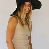 Janis Wide Brim Hat // Noir