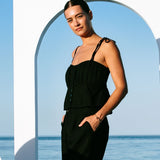 Pleat Cami // Black