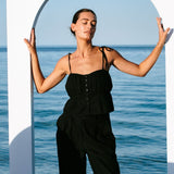 Pleat Cami // Black